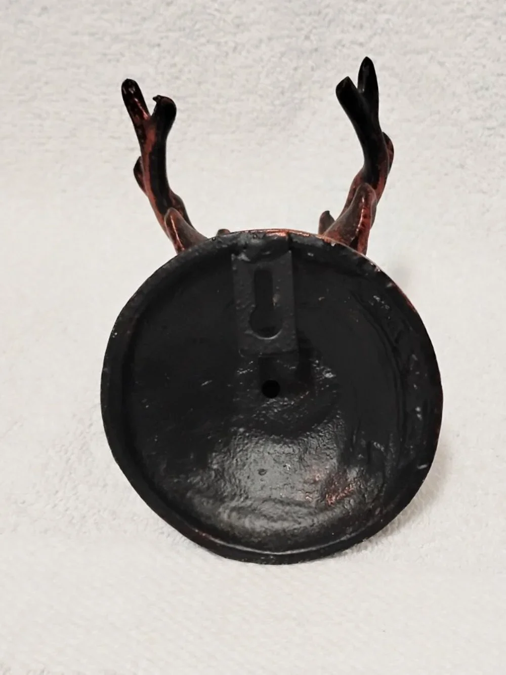 Cast Iron Deer Head Wall Hook Rustic Copper Bronze Finish 4x4 Inches